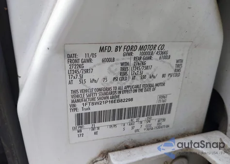 2006 Ford F-250 Lariat/Xl/Xlt z USA, uszkodzony, nr VIN 1FTSW21P16EB82298